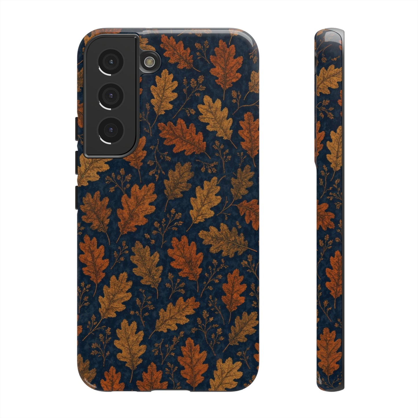 Navy Autumn Leaves Tough Case