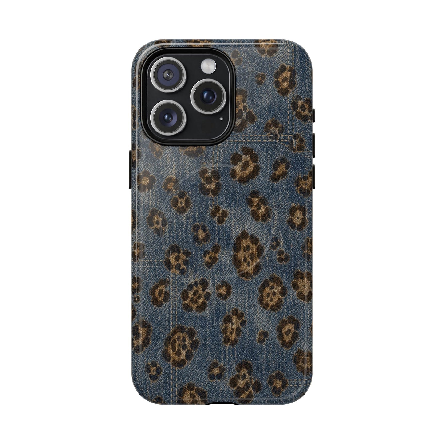 Denim Leopard Magnetic Case