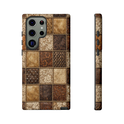 Leather Lace Patchwork Tough Case