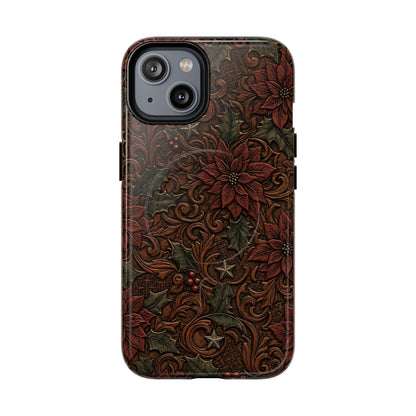 Tooled Poinsettia Magnetic Case