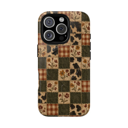 Autumn Plaid Patchwork Magnetic Case