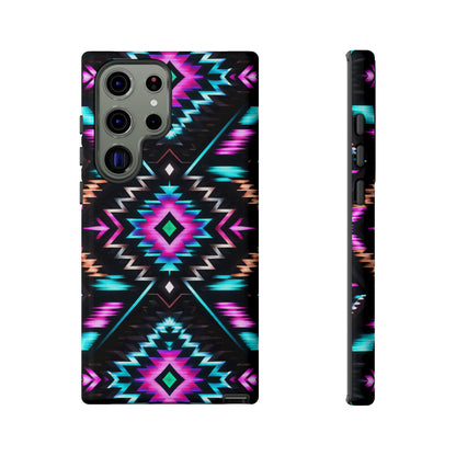 Black Neon Aztec Rug Tough Case