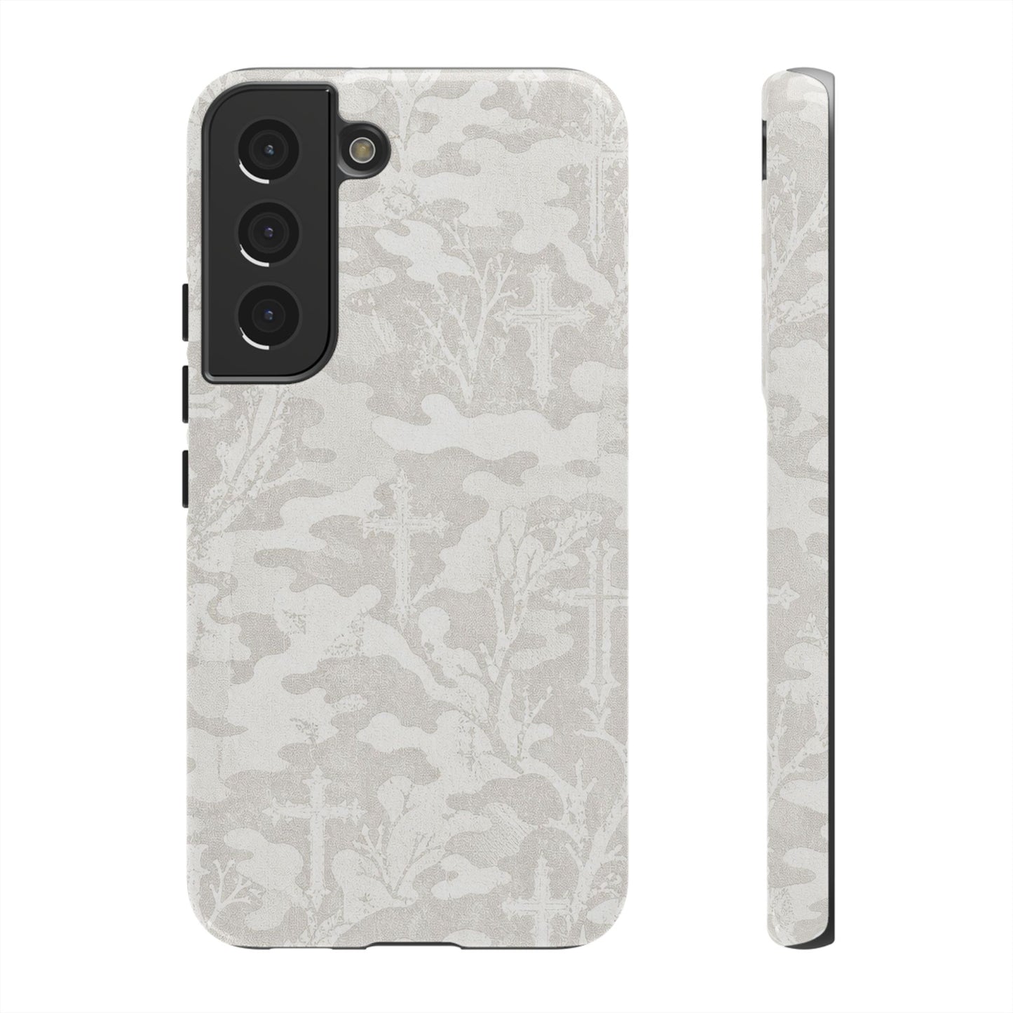 White Camo Cross Tough Case