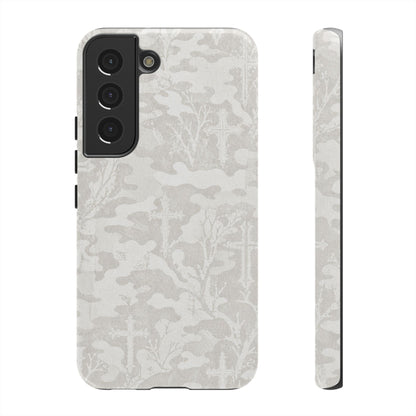 White Camo Cross Tough Case