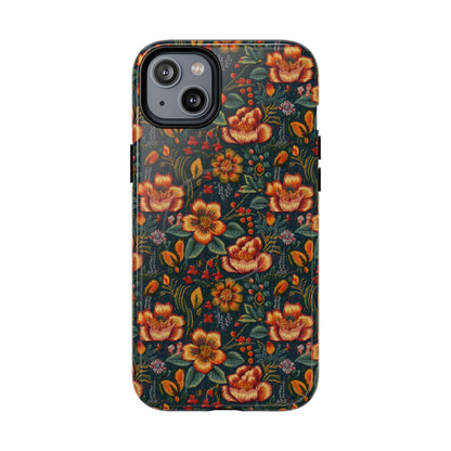 Embroidered Flowers Magnetic Case