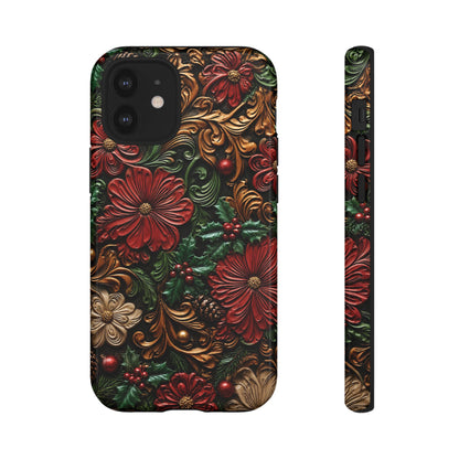 Tooled Christmas Blooms Tough Case