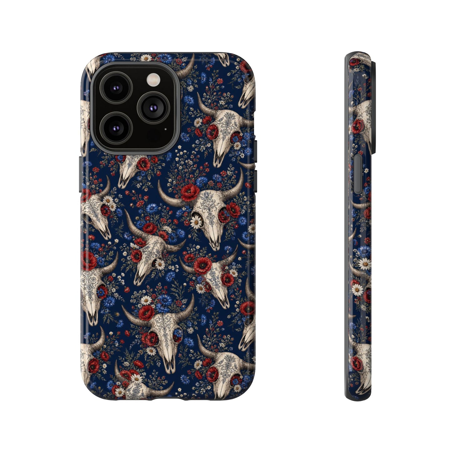 Patriotic Floral Skulls Tough Case