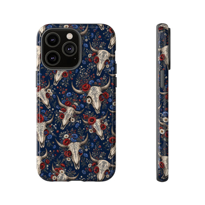 Patriotic Floral Skulls Tough Case