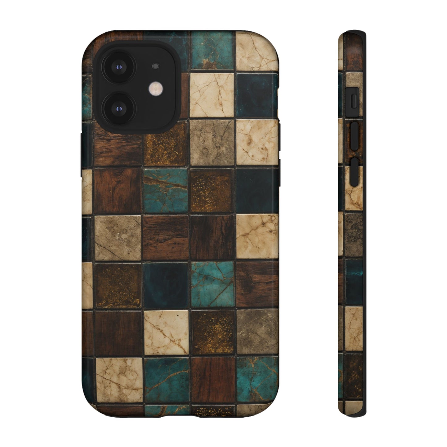 Teal Walnut Tile Tough Case