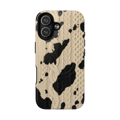 Cable Knit Cowhide Magnetic Case