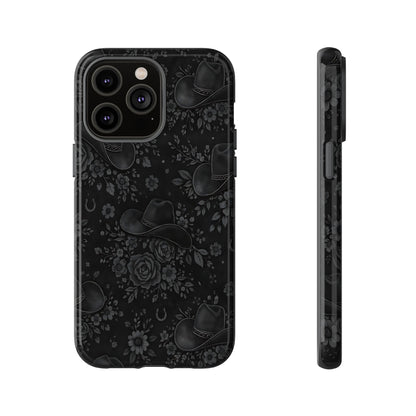 Western Noir Floral Hats Tough Case