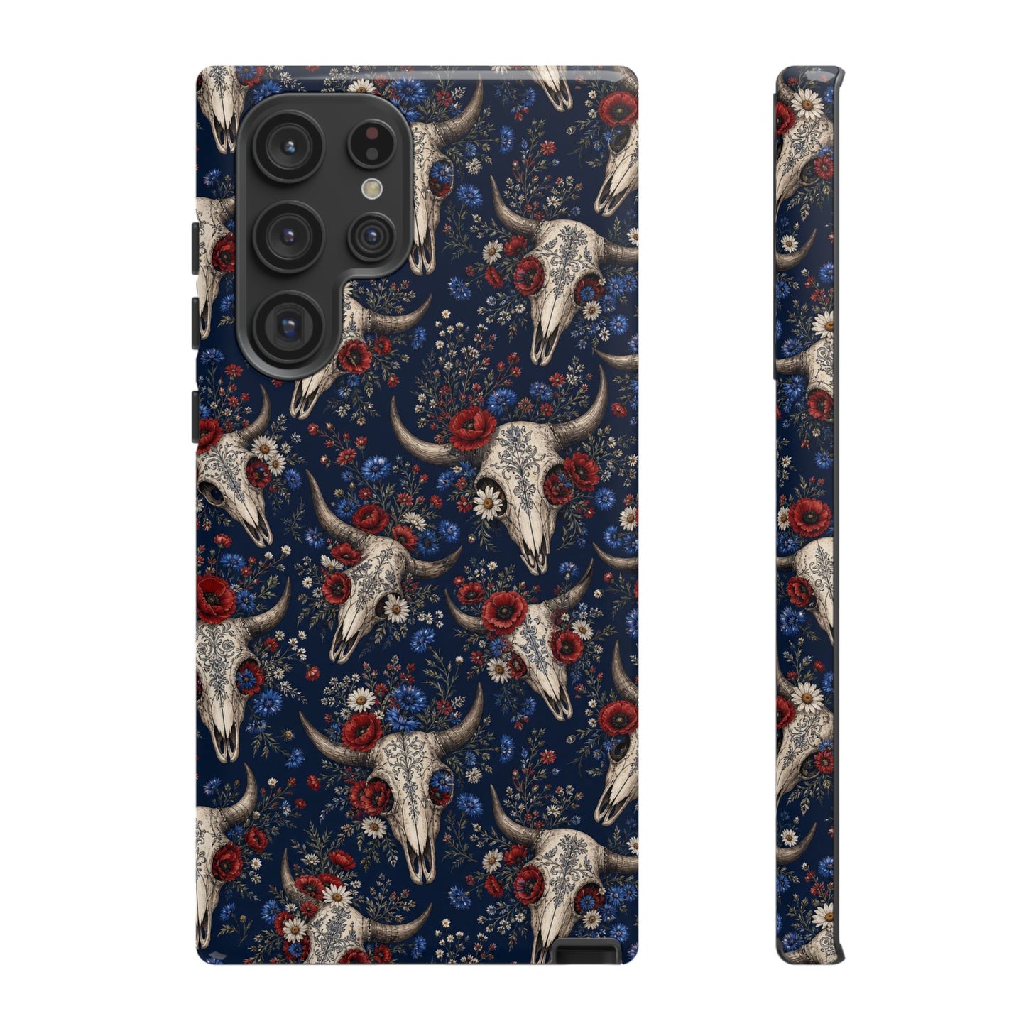 Patriotic Floral Skulls Tough Case