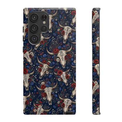 Patriotic Floral Skulls Tough Case