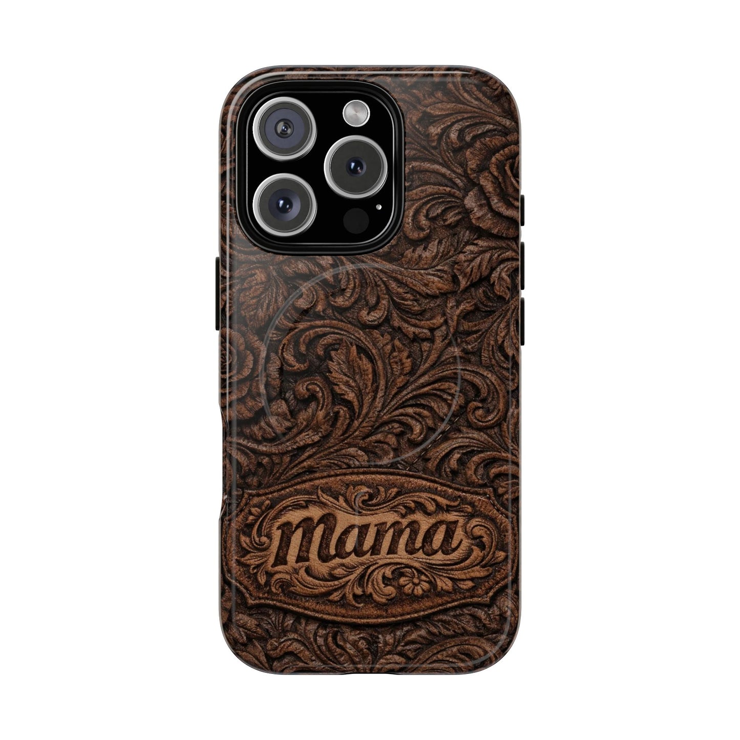 Carved Floral Mama Magnetic Case