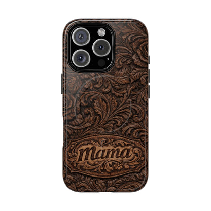 Carved Floral Mama Magnetic Case