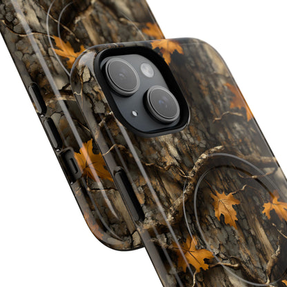Orange Leaf Tree Camo Magnetic Case