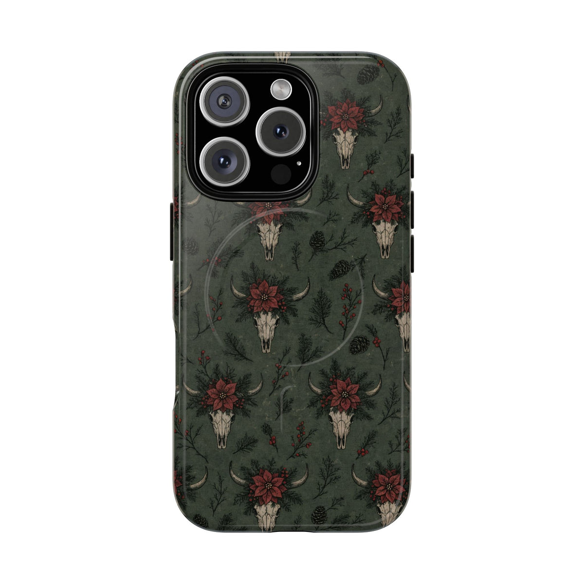 Inked Christmas Skull Magnetic Case