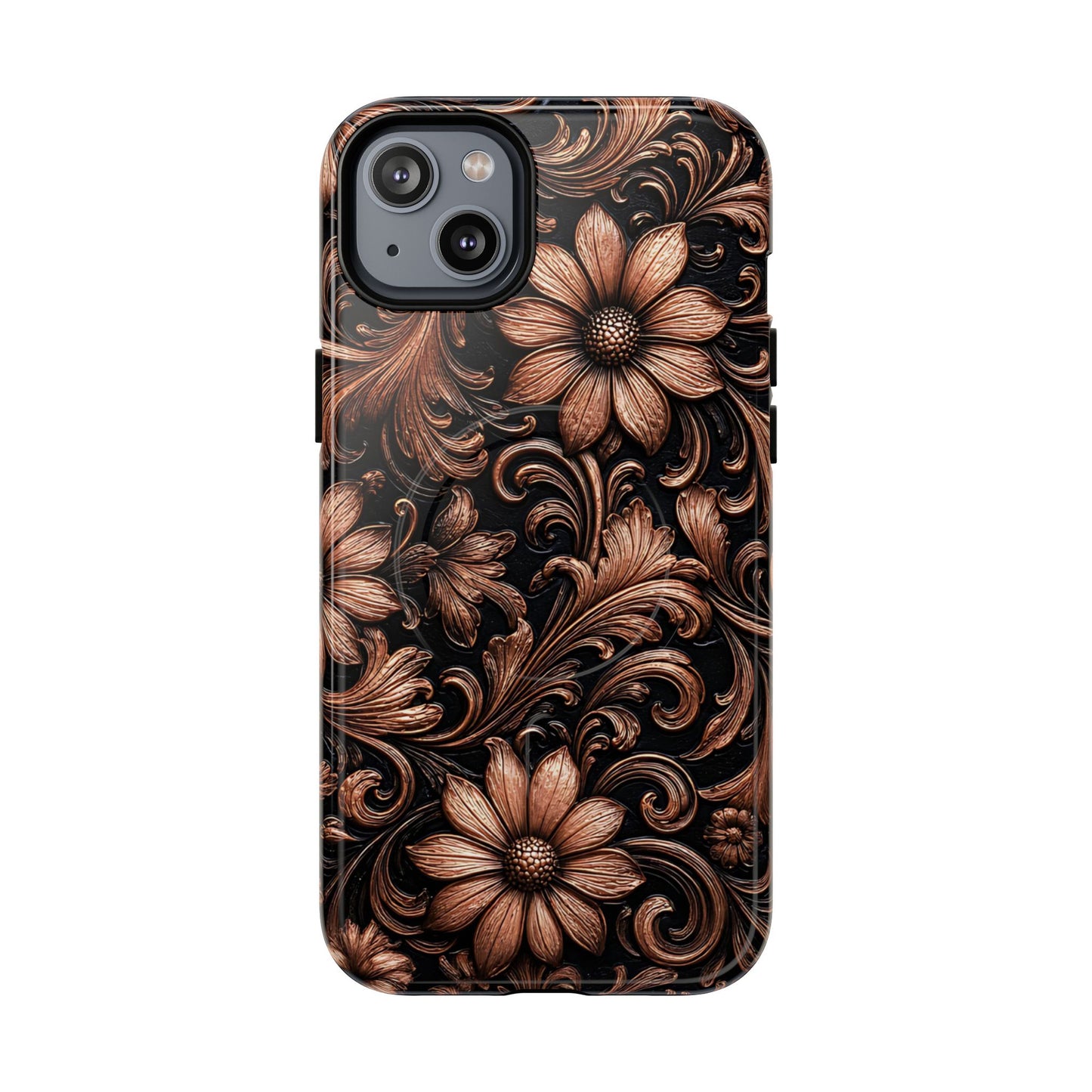 Rose Gold Floral Magnetic Case