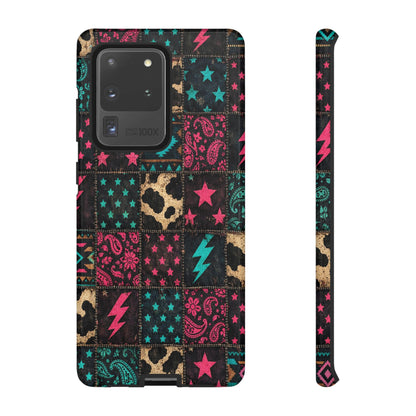 Neon Cowhide Patchwork Tough Case