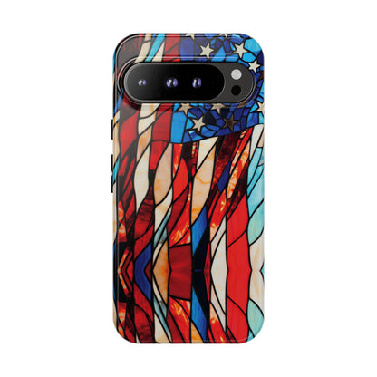 American Flag Stained Glass Patriotic Tough Phone Case
