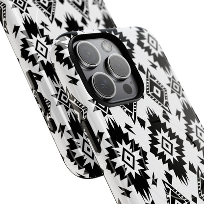 Black White Aztec Magnetic Case