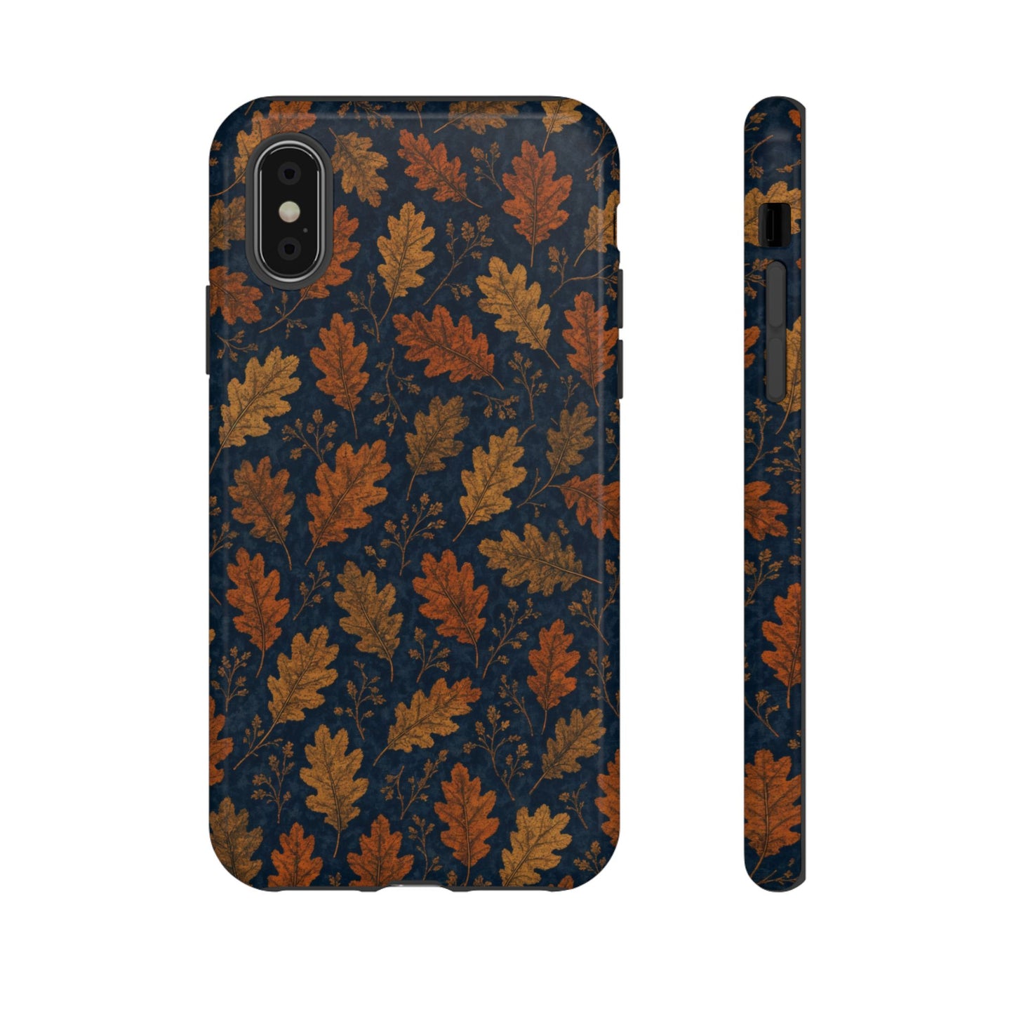 Navy Autumn Leaves Tough Case