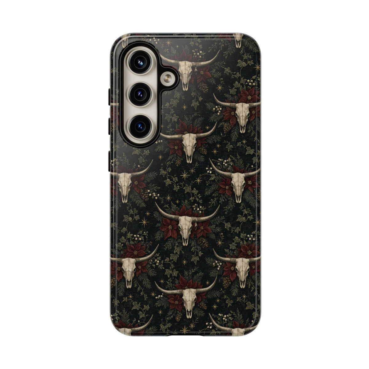 Midnight Skull Poinsettia Tough Case