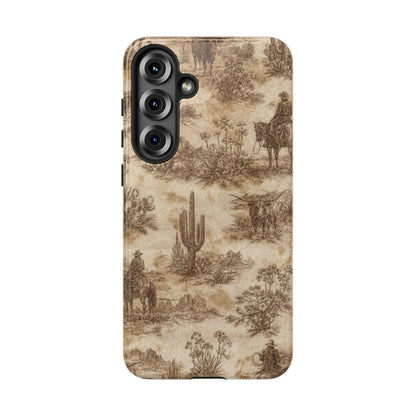 Ivory Cowhide Toile Tough Case