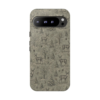 Etched Winter Buck Tough Case