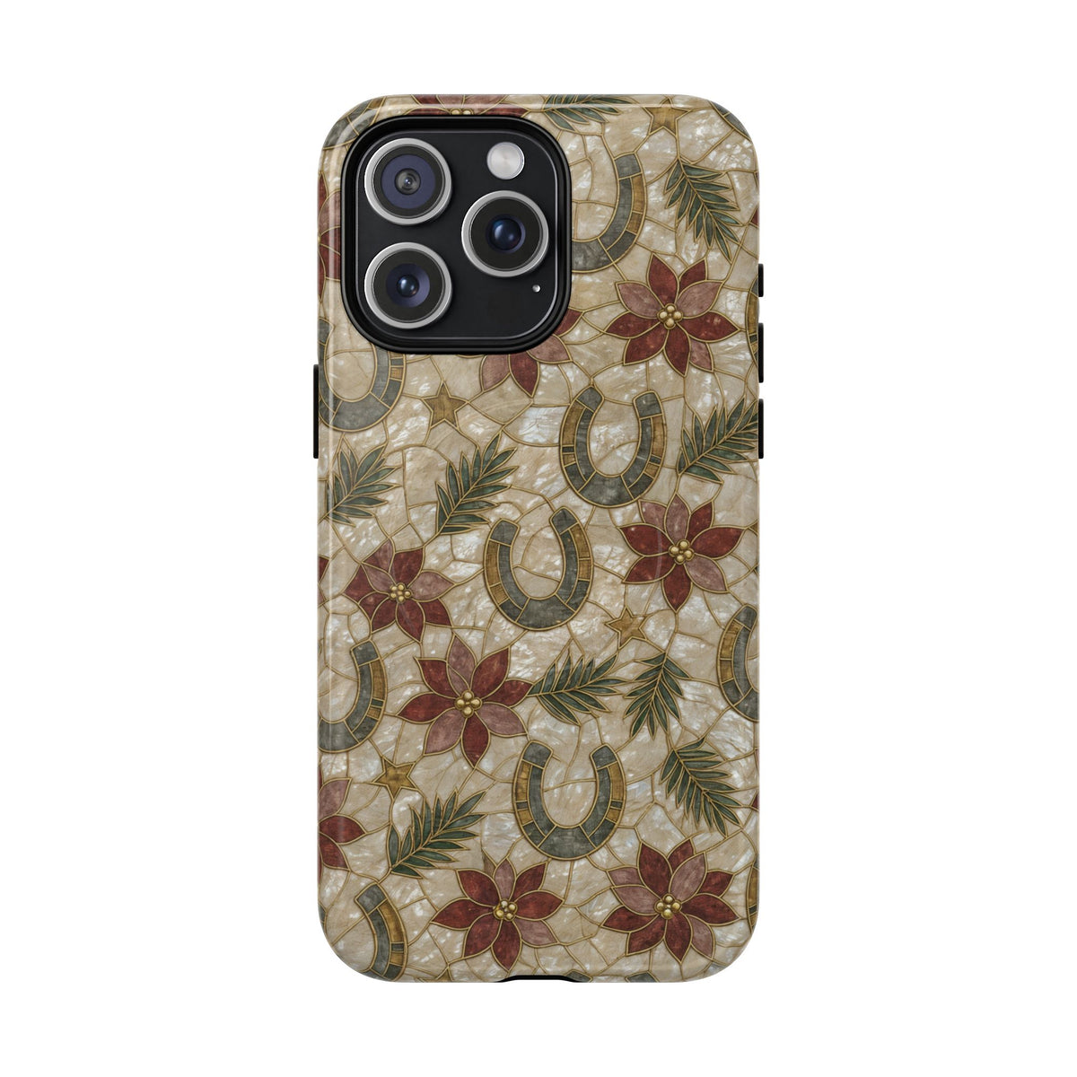 Pearl Horseshoe Poinsettia Magnetic Case