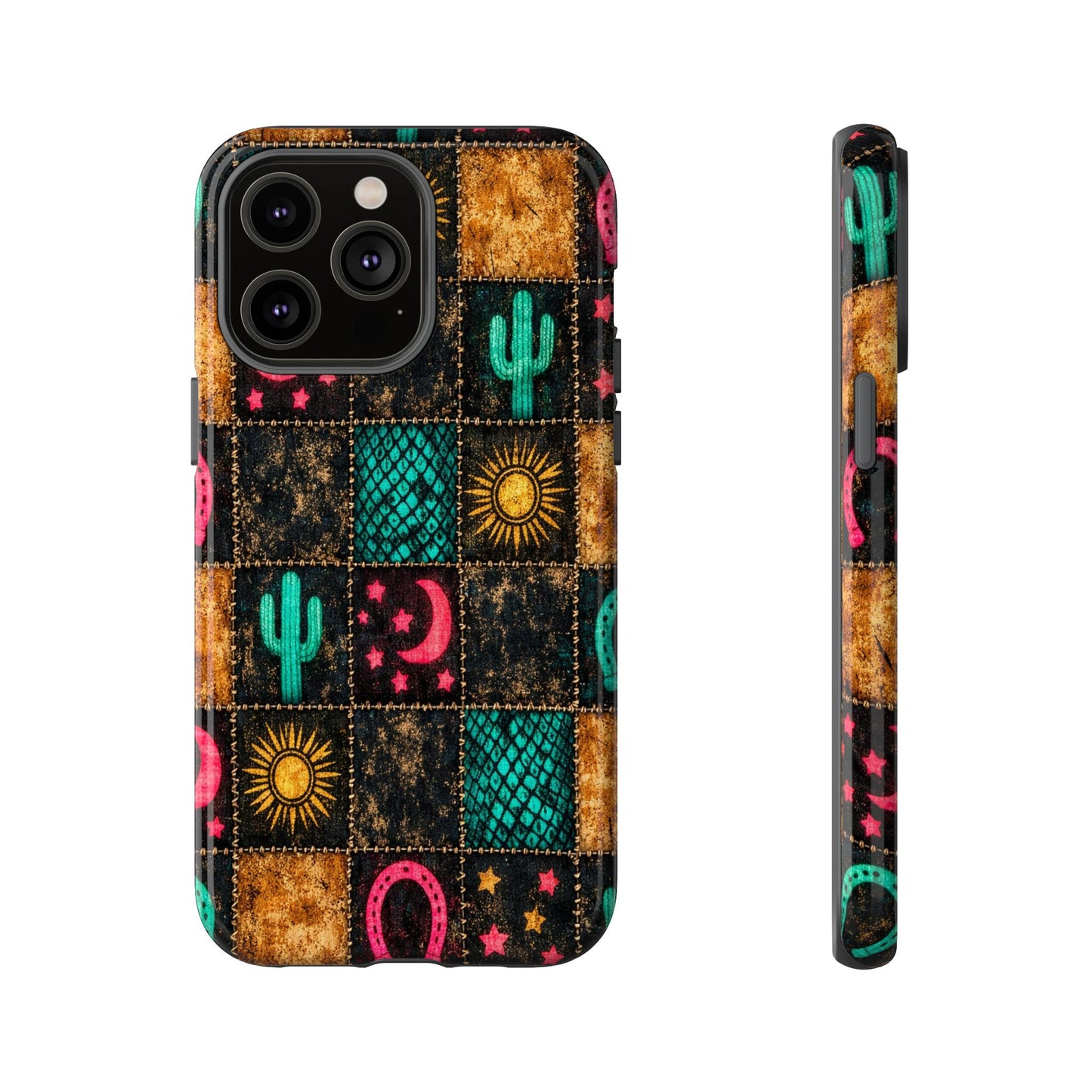 Neon Cactus Patchwork Tough Case