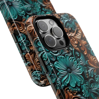 Faux Tooled Floral Tough Case
