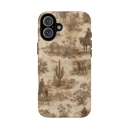 Ivory Cowhide Toile Tough Case