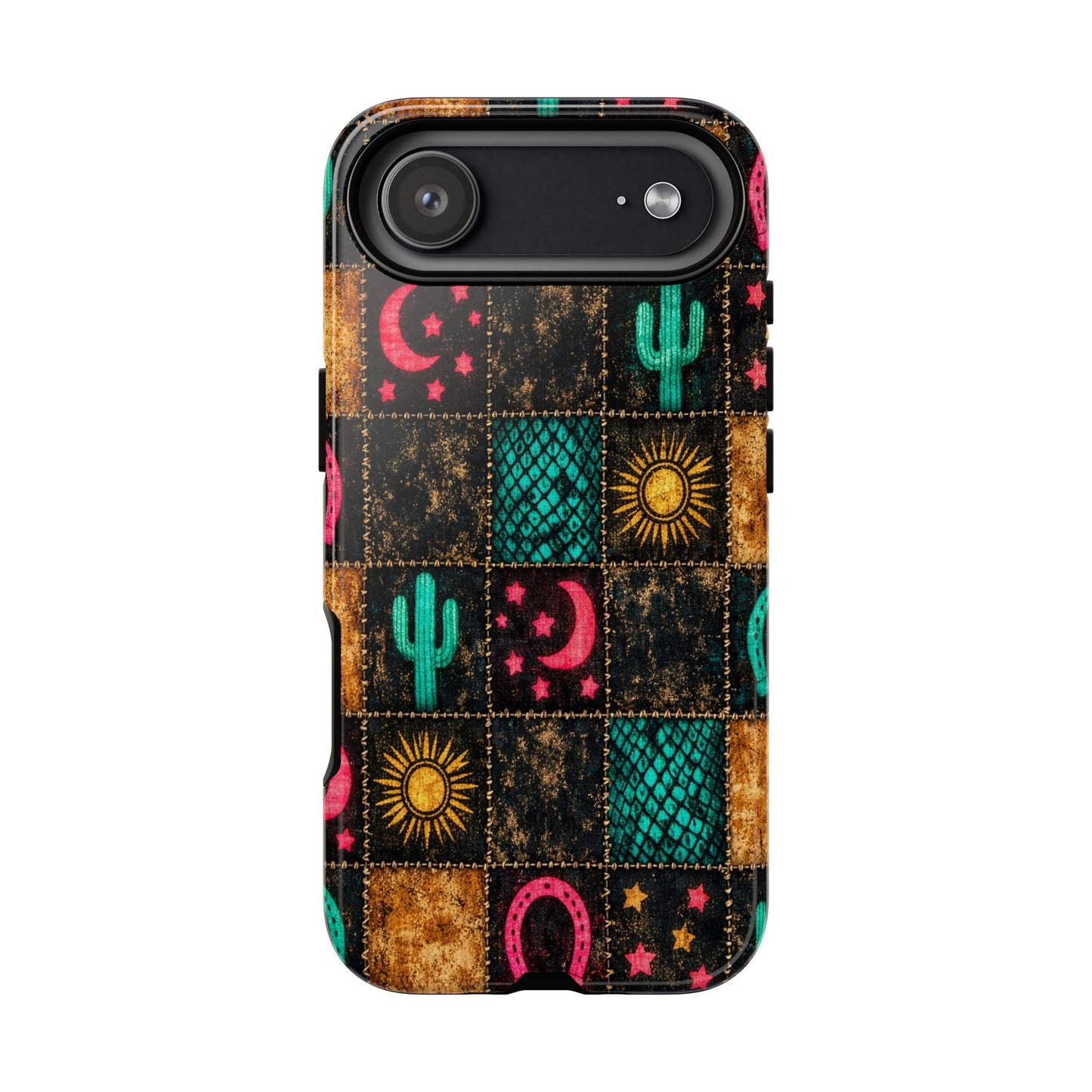 Neon Cactus Patchwork Tough Case