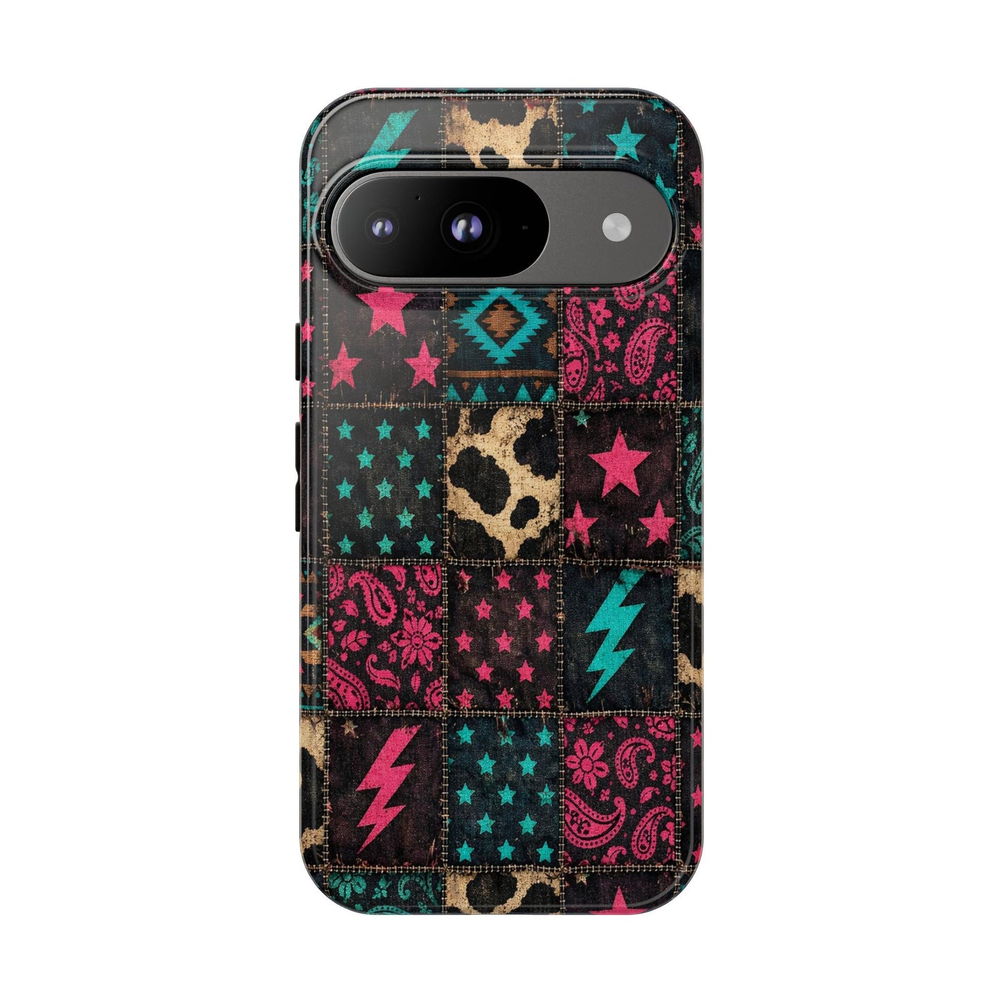 Neon Cowhide Patchwork Tough Case
