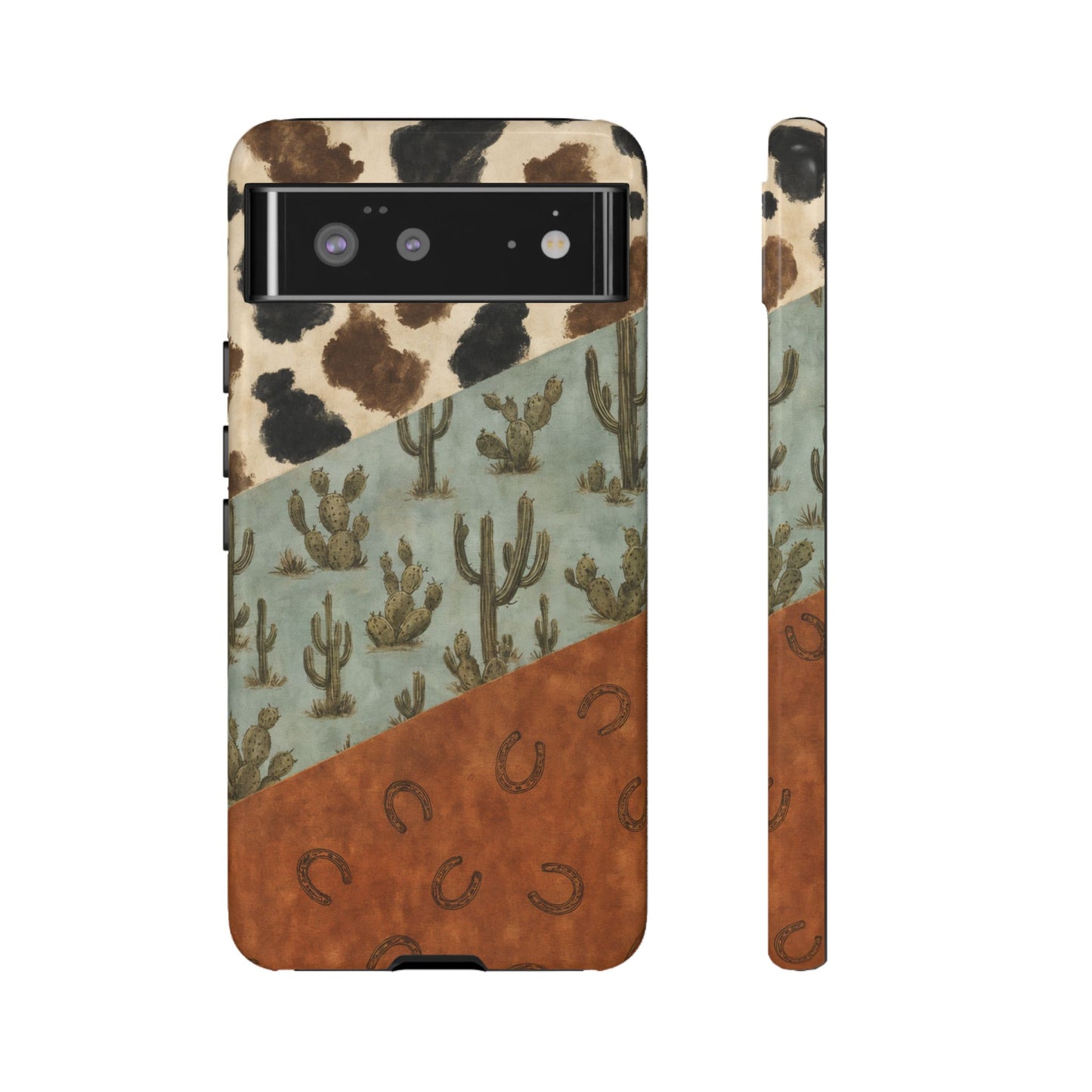 Cowhide Turquoise Cactus Tough Case