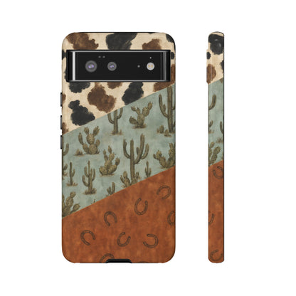 Cowhide Turquoise Cactus Tough Case