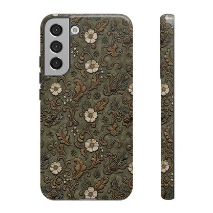 Sage Tooled Roses Tough Case