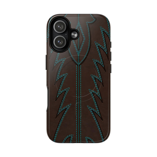 Boot Closeup Brown Turquoise Magnetic Case