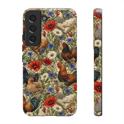 Patriotic Floral Chickens Tough Case