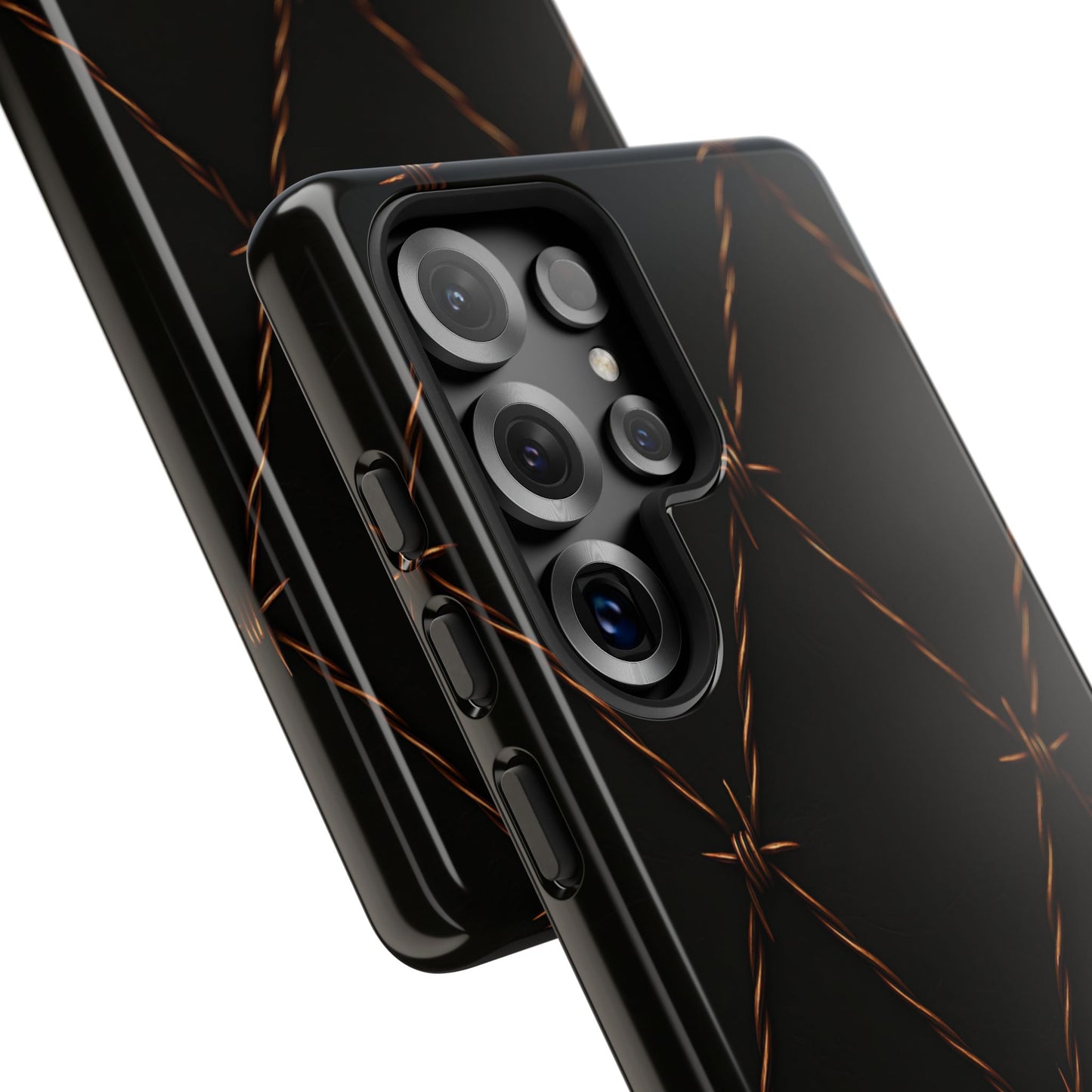 Black Barbed Wire Grid Tough Case