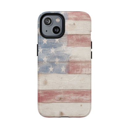 White Wood Flag Magnetic Case