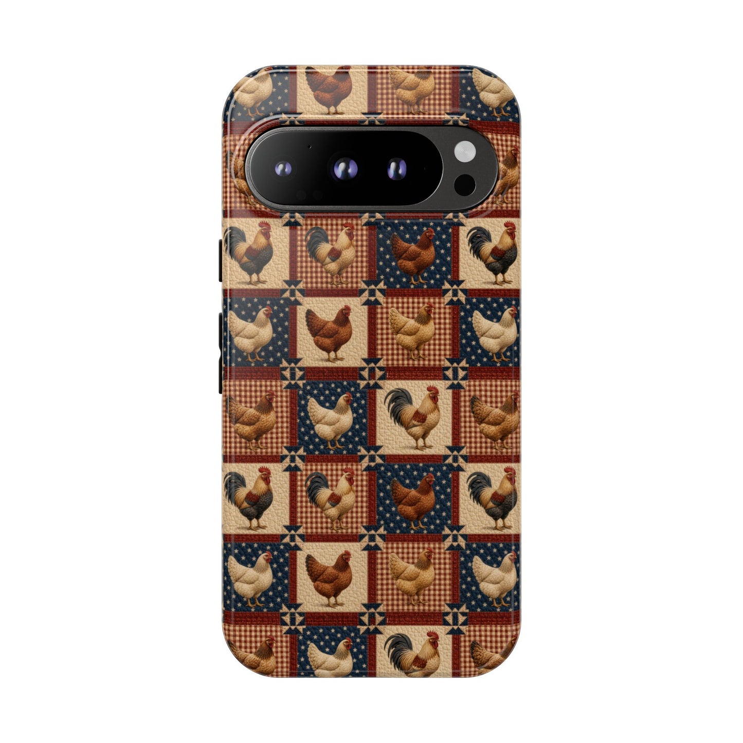 Patriotic Chicken Patchwork Tough Case