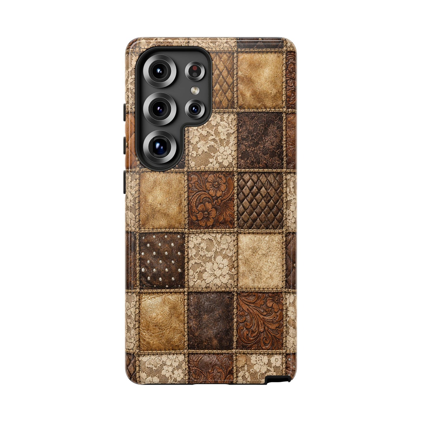 Leather Lace Patchwork Tough Case