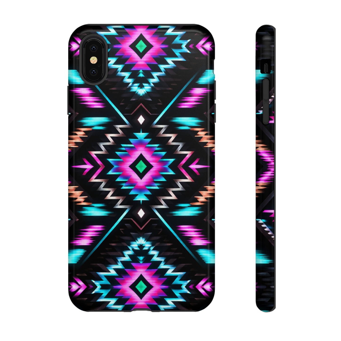 Black Neon Aztec Rug Tough Case