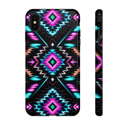 Black Neon Aztec Rug Tough Case