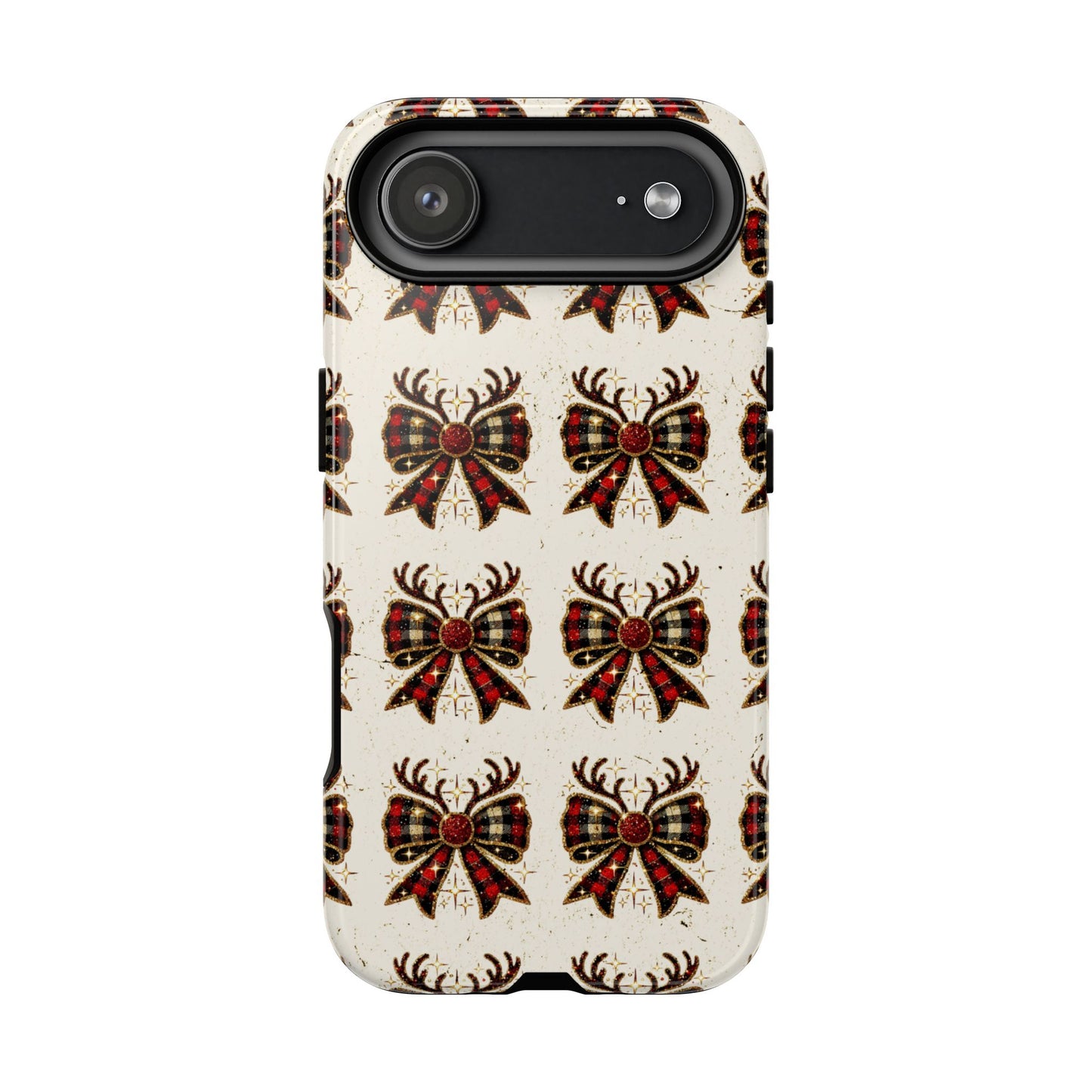 Christmas Antlers + Bows Tough Phone Case