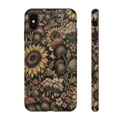 Cowhide Sunflower Thistles Tough Case