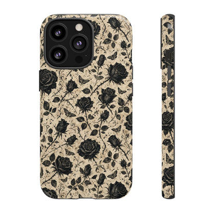 Black Rose Bone Tough Case