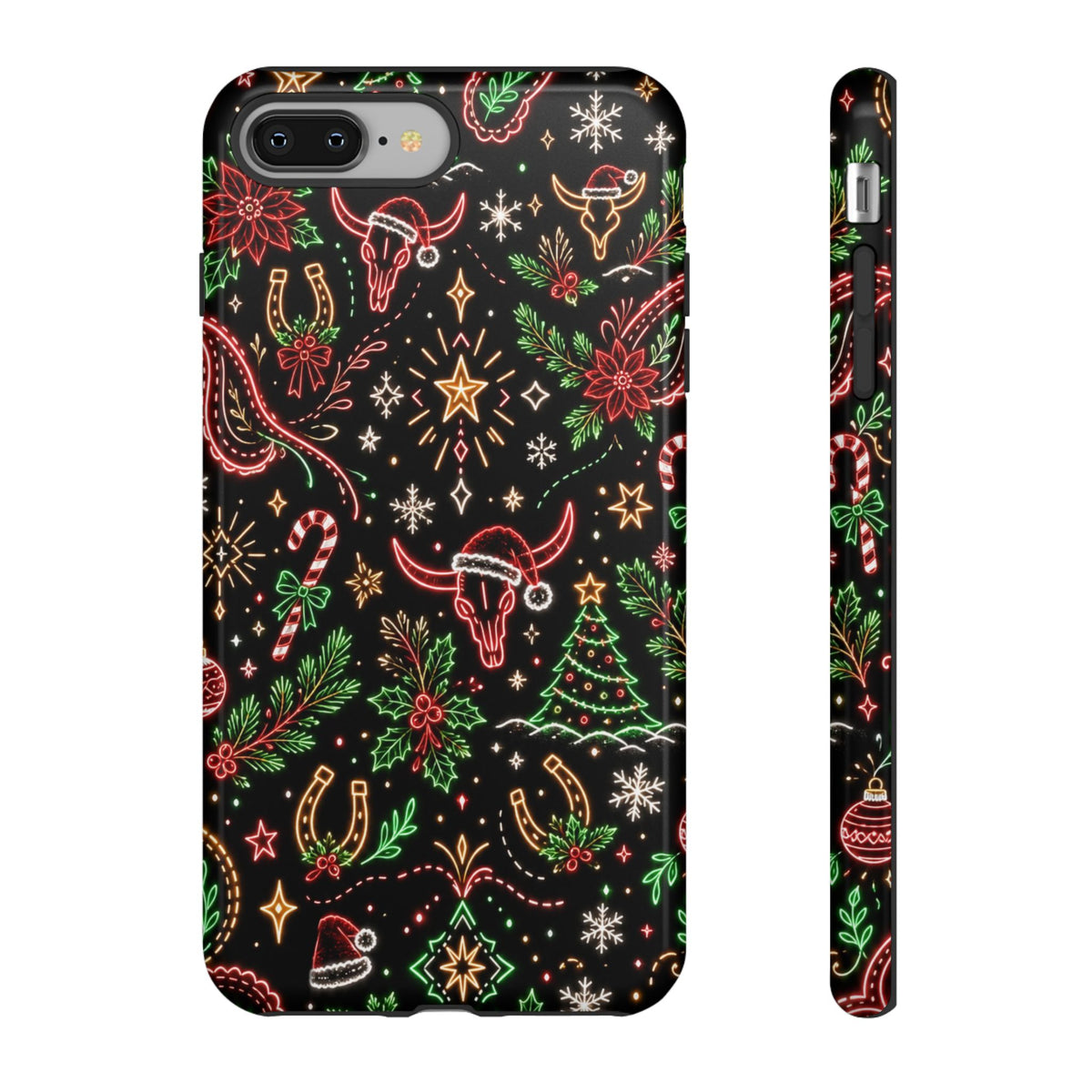 Neon Christmas Skulls Tough Case